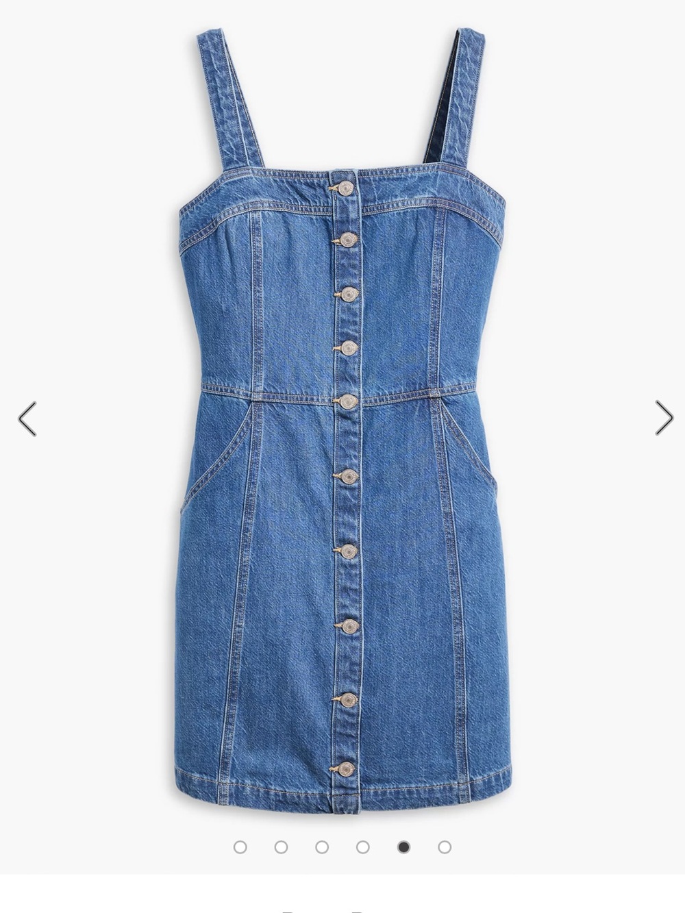 New!!! Levi's Classic Blue Drea Denim Button-Down Mini Dress Medium Wash XS